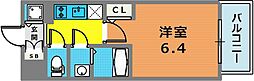 エスリード神戸兵庫駅マリーナスクエア 1Kの間取図画像
