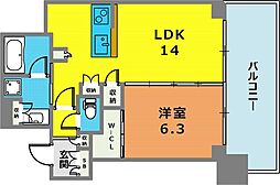ベイシティタワーズ神戸WEST 1LDKの間取図画像