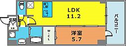 プレサンス神戸セレスティア 1LDKの間取図画像