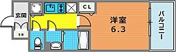 プレサンスみなと元町駅前 1Kの間取図画像