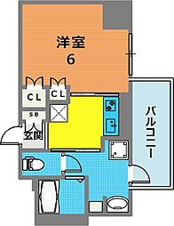 神戸元町Noah 1Kの間取図画像