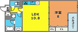 ソレイエール 1LDKの間取図画像