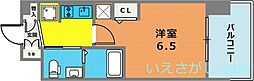 エステムコート神戸ハーバーランド前5アクア 1Kの間取図画像