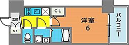 エスリード神戸大倉山ヒルズ 1Kの間取図画像