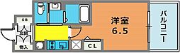 エステムコート神戸ハーバーランド前7レーベル 1Kの間取図画像