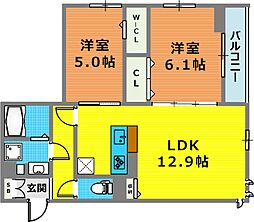 ASHA NOOR 2LDKの間取図画像