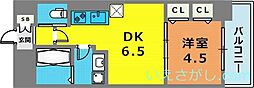 エステムコート三宮駅前2アデシオン 1DKの間取図画像