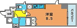 スワンズ新神戸ウィータ ワンルームの間取図画像
