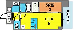 ワールドアイ神戸ハーバーランド3 1LDKの間取図画像