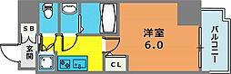 ワールドアイ神戸WEST 1Kの間取図画像