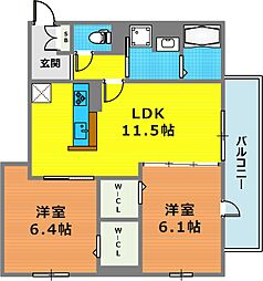 ASHA NOOR 2LDKの間取図画像