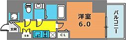 プレサンス三宮エレガンシア 1Kの間取図画像