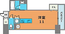 レジディア神戸磯上 ワンルームの間取図画像