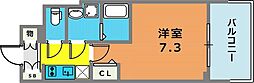 プレサンスKOBEアモーレ 1Kの間取図画像
