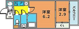 アドバンス三宮ラシュレ 2Kの間取図画像