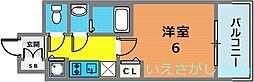 プレサンス三宮エレガンシア 1Kの間取図画像