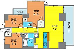 リベールKOBE兵庫ジェネックス 3LDKの間取図画像