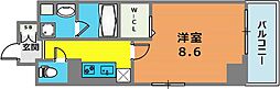 サイドヴァレー北野坂 1Kの間取図画像