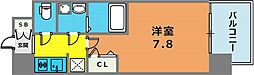 エスリード神戸三宮ノースゲート 1Kの間取図画像