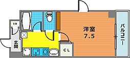 アイビスパーク 1Kの間取図画像