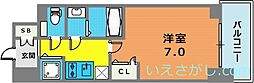 エスリード神戸三宮ラグジェ 1Kの間取図画像