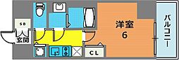 プレサンス三宮エレガンシア 1Kの間取図画像