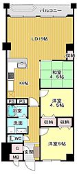 南桜塚ハイツ 3LDKの間取図画像