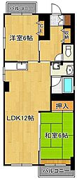 菊ケ丘ハイツ 2LDKの間取図画像
