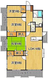 ルフラン東新町 4LDKの間取図画像
