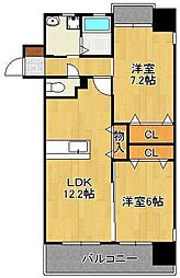 レジェンド砂津 2LDKの間取図画像