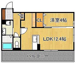 D-roomKasumi 1LDKの間取図画像