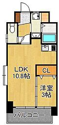 出屋敷館 1LDKの間取図画像