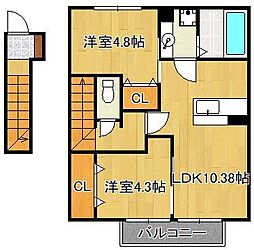 アルウェット 2LDKの間取図画像