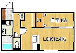 D-roomKasumi 1LDKの間取図画像