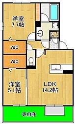 Nest Piece 原町 2LDKの間取図画像