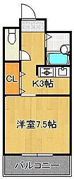 ピュアシティ小倉 1Kの間取図画像