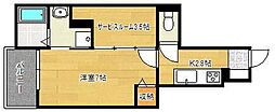 オーブ・アビタシオン弐番館 1Kの間取図画像