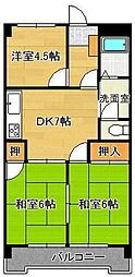 シャトレ吉野町 3DKの間取図画像