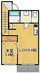 ロデスマン香春口 1LDKの間取図画像