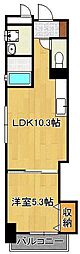 デザイナープリンセス・リバーサイド 1LDKの間取図画像