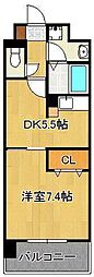 ベイプレイス小倉 1DKの間取図画像