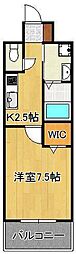 ディアコート門司 1Kの間取図画像
