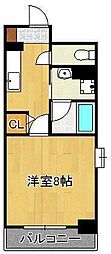 ヒルズ鍛冶町 1Kの間取図画像