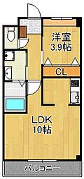 KSヒルズ 1LDKの間取図画像