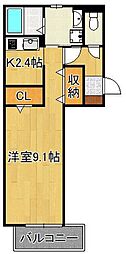 エルカーサ門司駅前 1Kの間取図画像