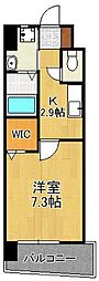 オーヴィジョンクラス浅香通り 1Kの間取図画像