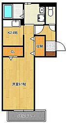 エルカーサ門司駅前 1Kの間取図画像