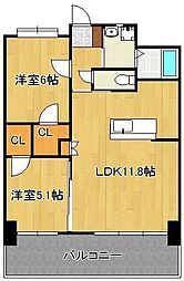 FeLt127 2LDKの間取図画像
