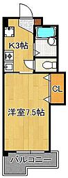 アビタシオン柳町 1Kの間取図画像