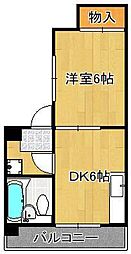 ギャラン小倉駅前ビル 1DKの間取図画像